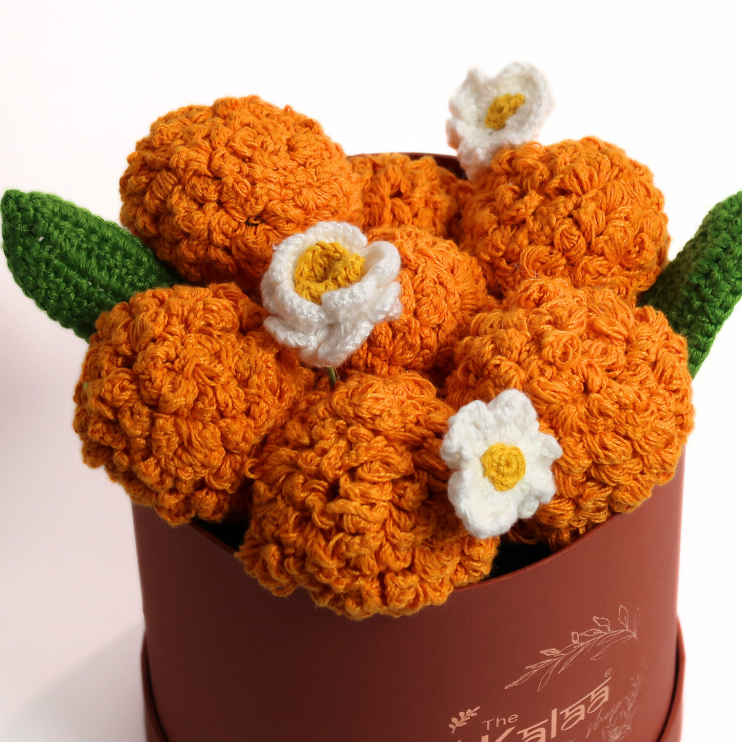 Handcrafted Crochet Festive Marigold Flower Box