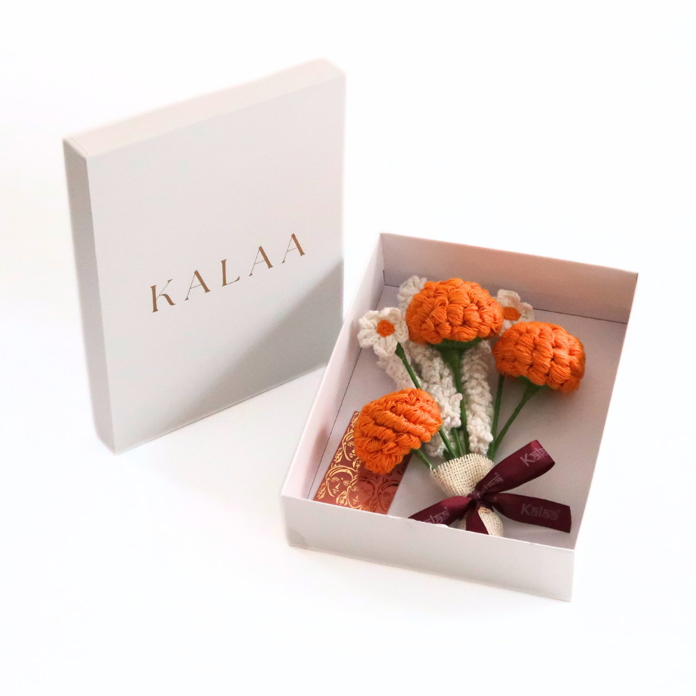 Handcrafted Crochet Marigold Bouquet