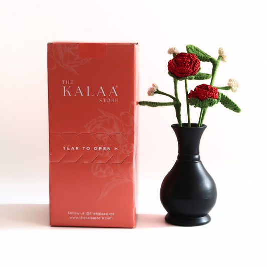 Forever Rose Crochet Flower with Vase