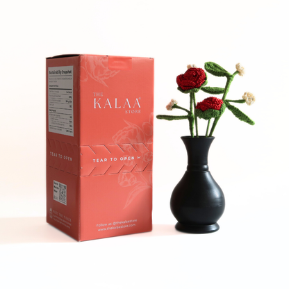 Forever Rose Crochet Flower with Vase