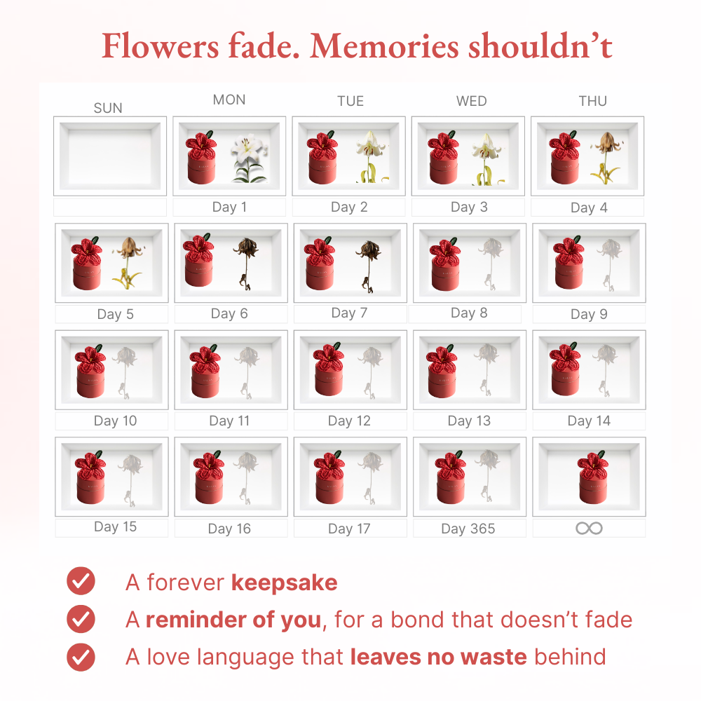 Lily Crochet Flower with Bloom Box