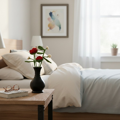 Forever Rose Crochet Flower with Vase