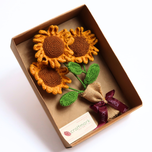 Handcrafted Crochet Sunflowers Bouquet