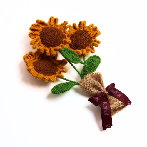 Handcrafted Crochet Sunflowers Bouquet