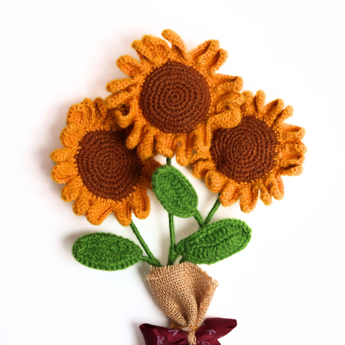 Handcrafted Crochet Sunflowers Bouquet