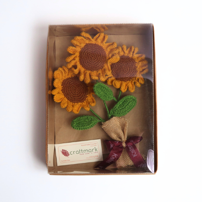 Handcrafted Crochet Sunflowers Bouquet