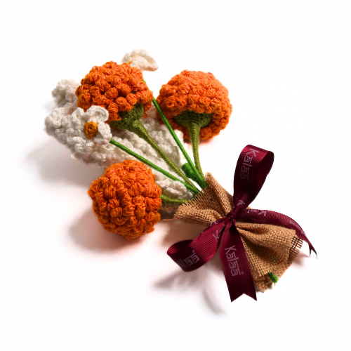 Handcrafted Crochet Marigold Bouquet