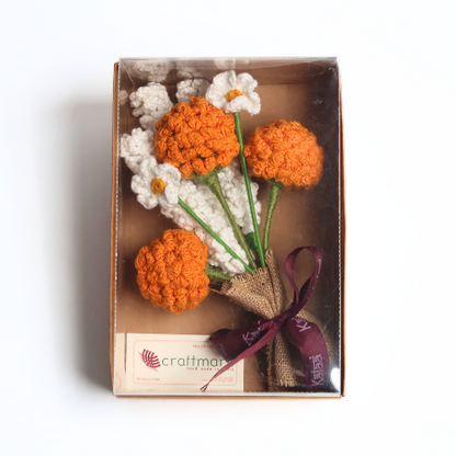 Handcrafted Crochet Marigold Bouquet