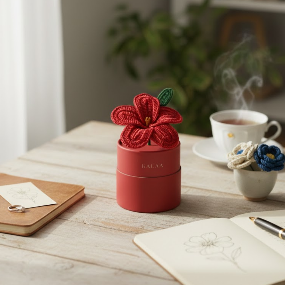 Lily Crochet Flower with Bloom Box