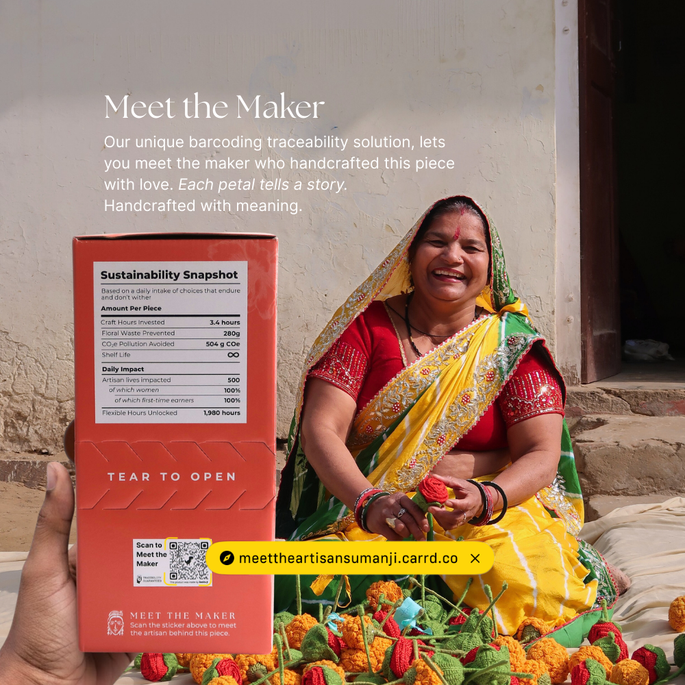 Forever Rose Crochet Flower with Vase