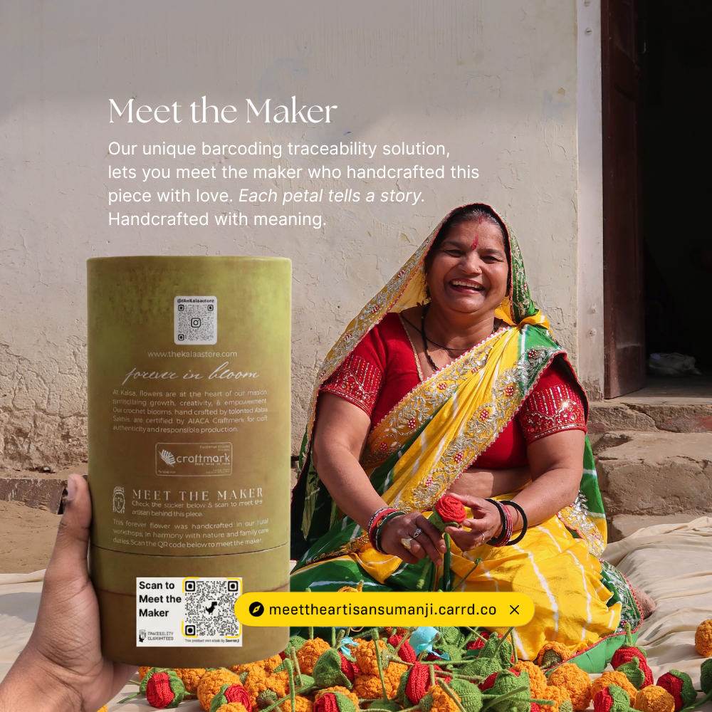 Van Gogh Sunflower Crochet Flower with Bloom Box