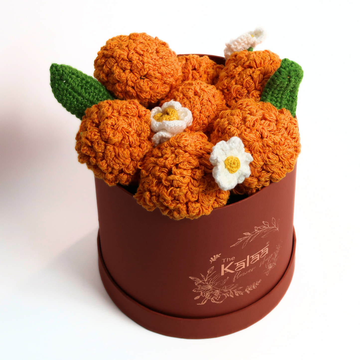 Handcrafted Crochet Festive Marigold Flower Box