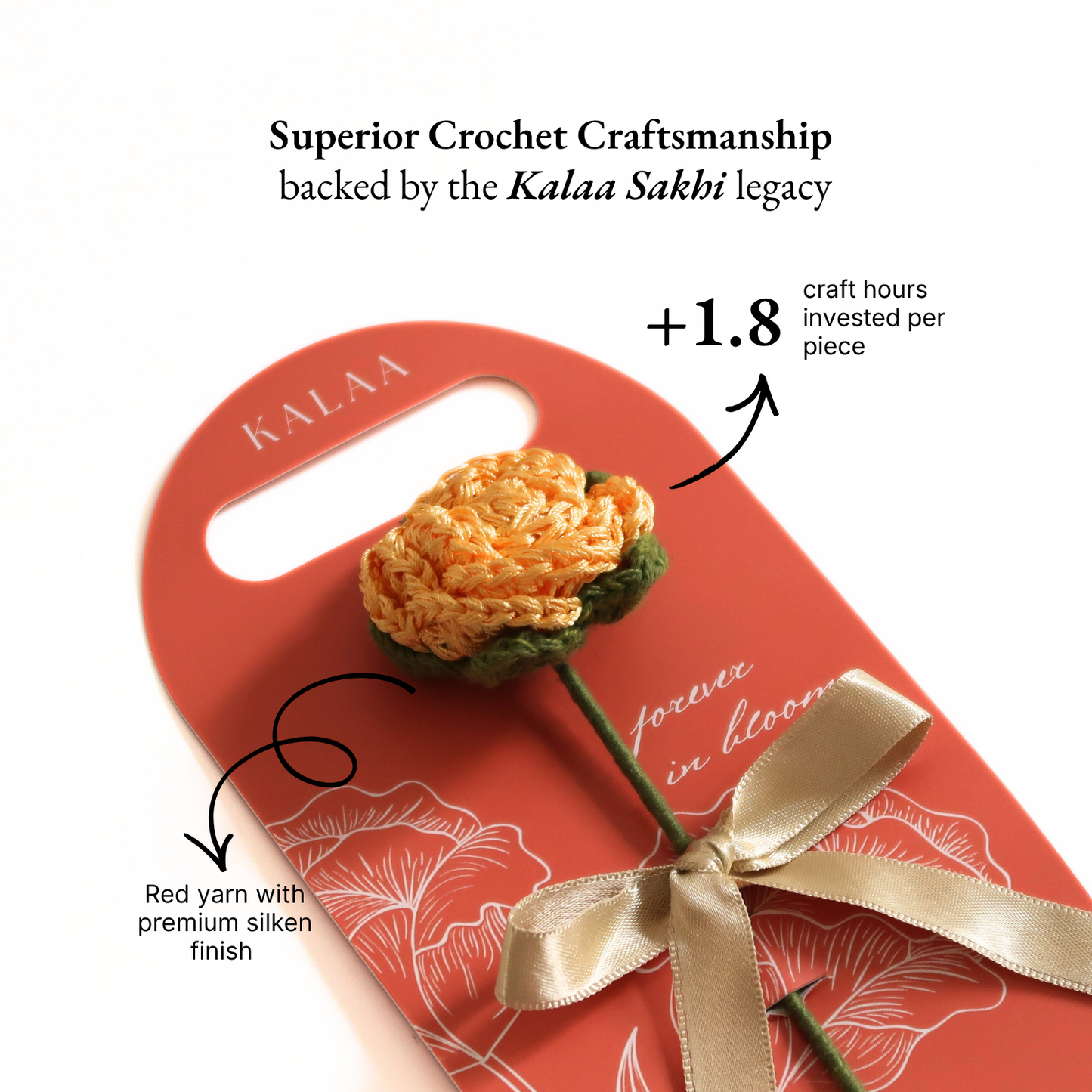 The Kalaa Store Yellow Crochet Flower