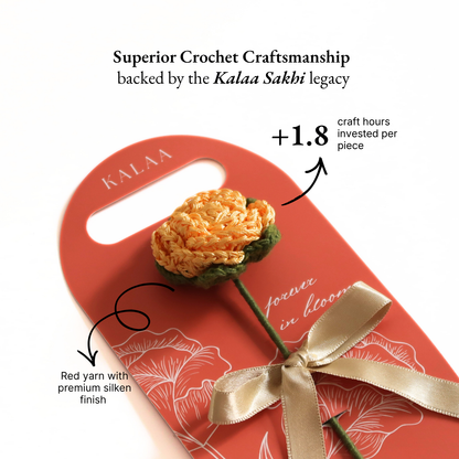 The Kalaa Store Yellow Crochet Flower