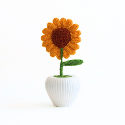 The Kalaa Store Handcrafted Crochet Sunflower in Vase