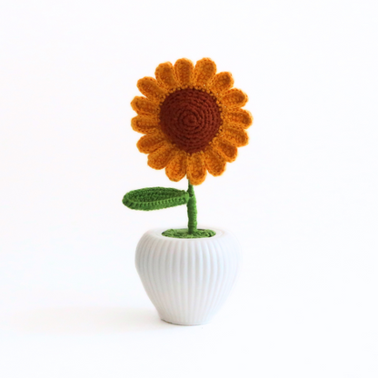 The Kalaa Store Handcrafted Crochet Sunflower in Vase
