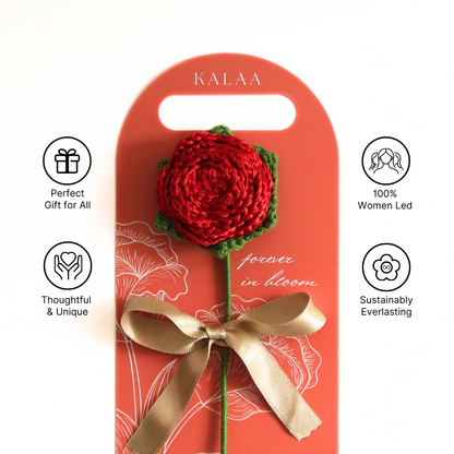 The Kalaa Store Rose Crochet Flower