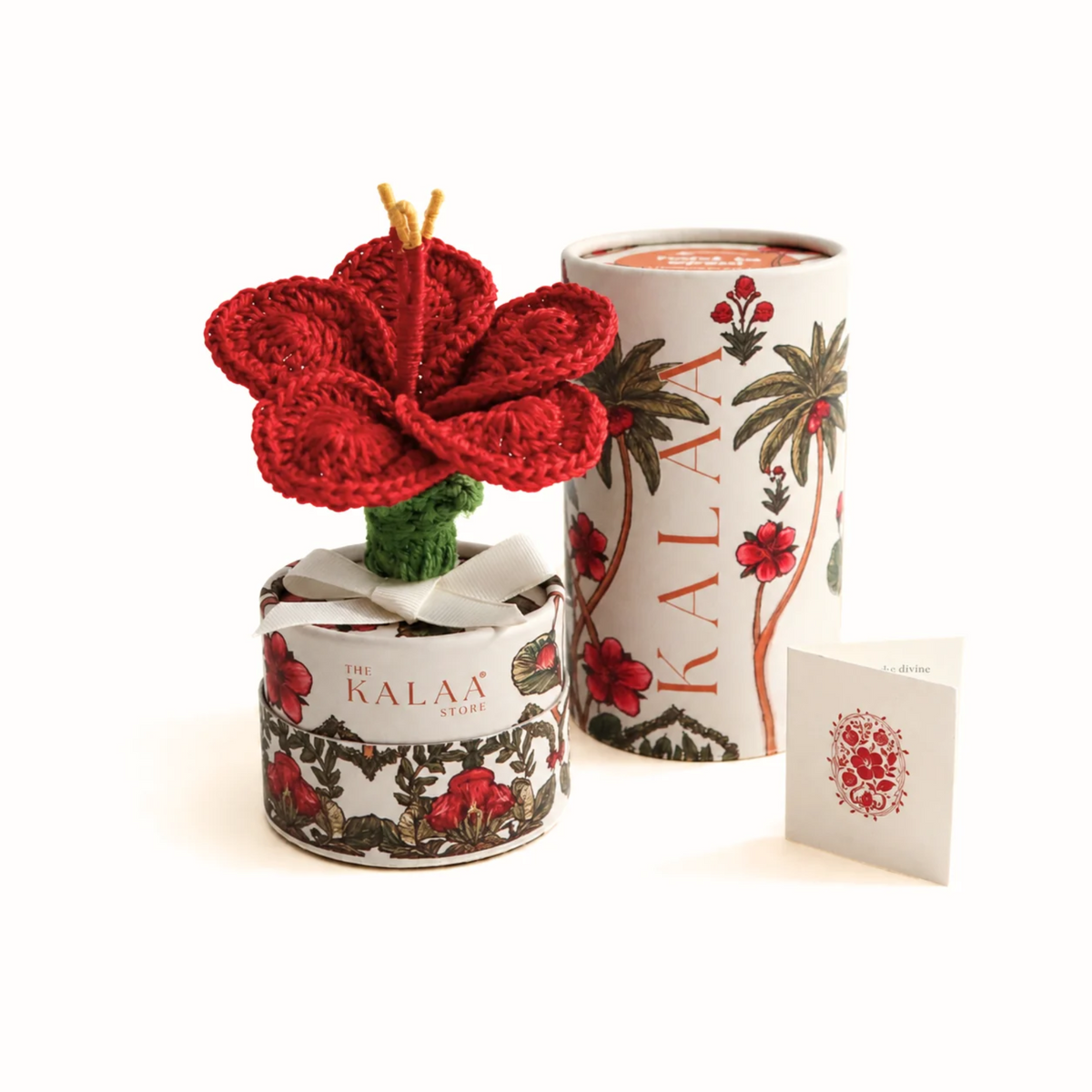 Hibiscus crochet flower BloomBox by The Kalaa Store, a handcrafted crochet flower keepsake