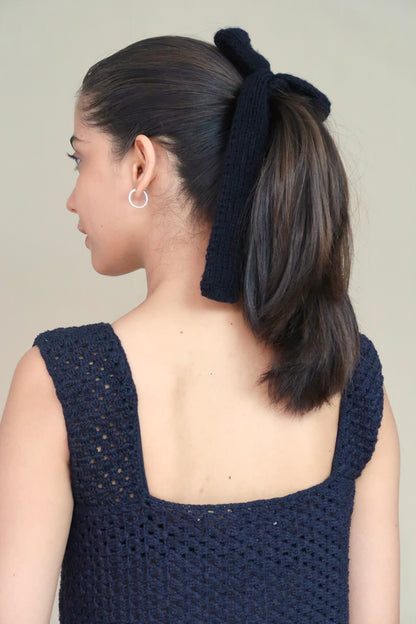 Knit Bow Hair Scrunchie