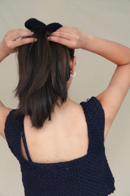 Knit Bow Hair Scrunchie