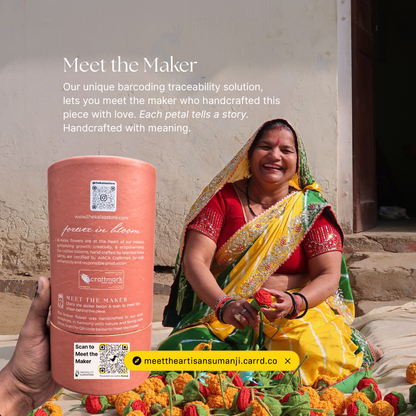 Women artisan crafting crochet lily flowers The Kalaa Store India, women artisan handmade crochet flowers India, birthday gifting birthday,her