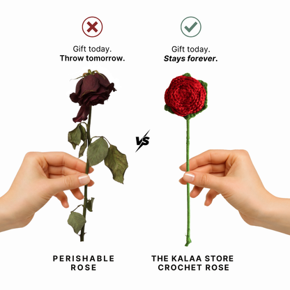 The Kalaa Store Rose Crochet Flower