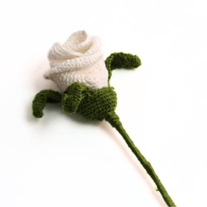 Handcrafted Crochet Flower- Single White Rose Gift Box