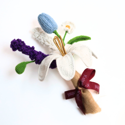 Handmade crochet lily flower gift box India by The Kalaa Store, crochet flower gift for anniversary, elegant premium | anniversary,birthday