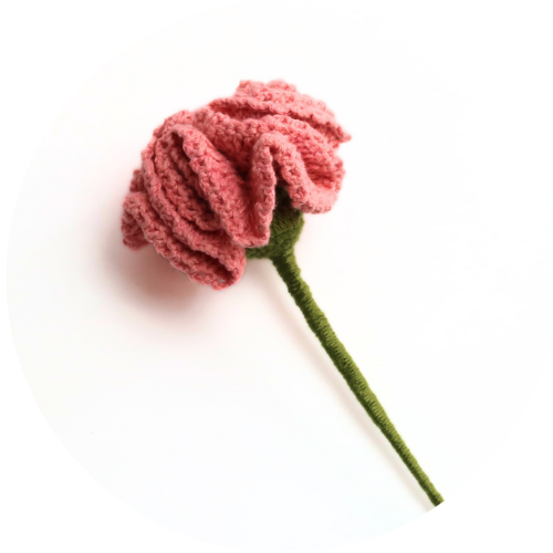 Crochet flowers, handcrafted crochet carnation by The Kalaa Store India