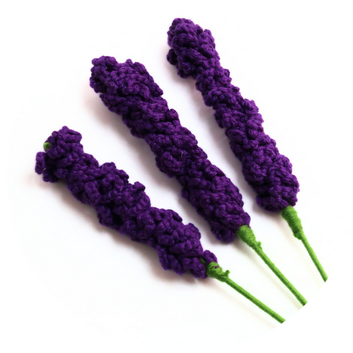 Crochet flowers, handcrafted crochet lavender by The Kalaa Store India