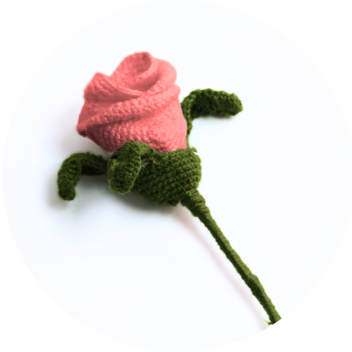 Crochet flowers handcrafted crochet pink rose by The Kalaa Store India