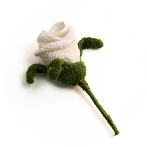 Crochet flowers, handcrafted crochet white rose by The Kalaa Store India